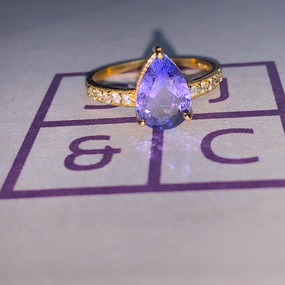 10k Tanzanite & Diamond Ring - Picture 2 of 7